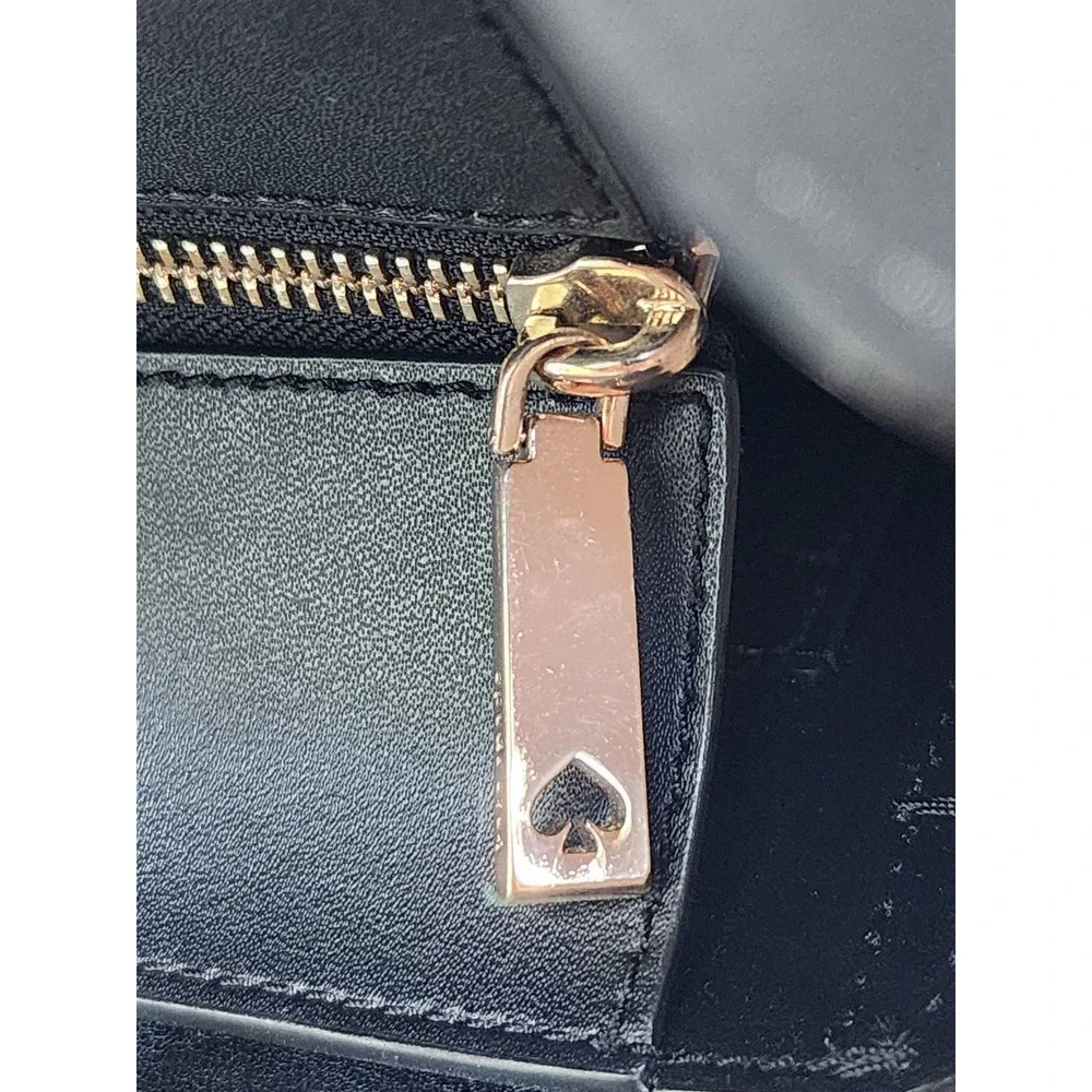 Kate Spade New York Magnolia Street Double Pocket Tote Black Pink Shoulder Bag